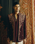 Royal Kashida Open Jacket with Pant and Shirt