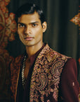Royal Kashida Open Jacket with Pant and Shirt