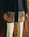 The Imperial Noir Open Jacket with Pant and Kurta Set