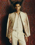 Nocturne Kashida Open Jacket with Shirt & Pant Set