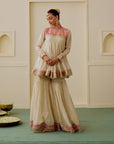 Malak Ag Sharara Set - Beige