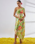 Eli one-shoulder Dress with belt
