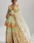 Zohra Peplum With Sharara Set