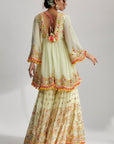 Zohra Peplum With Sharara Set