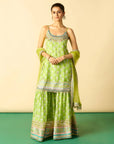 Ravina Strappy Sharara Set - Lime
