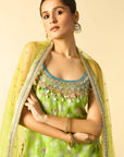 Ravina Strappy Sharara Set - Lime