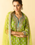 Dwiti Kurta Set - Lime