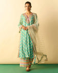 Dwiti Kurta Set - Aqua