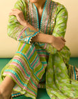 Binita Pallazo Set - Lime