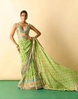 Jasleen Saree Set - Lime