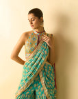 Labdhi Saree Set - Aqua