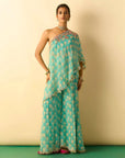 Chhavi One Shoulder Set - Aqua