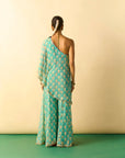 Chhavi One Shoulder Set - Aqua