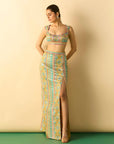 Kashvi Slit Skirt Set - Aqua