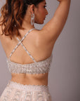 Ivory Tassel Blouse And Lehenga Set