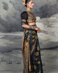 Indigo Blue Saree Set | Baroda