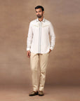Ivory Embroidered Shirt | Muraqqa