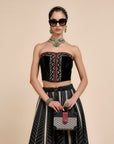 Noir Chevron Corset Skirt Set