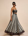 Ivory Chevron Corset Skirt Set