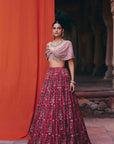 Bandhani Off Shoulder Lehenga