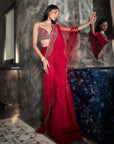 Galena Fringe Drape Lehenga Set