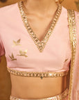 Baby Pink Mandarin Sky Lehenga Set