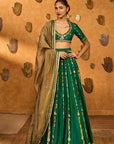 Green Totem Line Lehenga Set