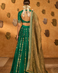 Green Totem Line Lehenga Set