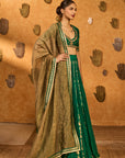 Green Totem Line Lehenga Set