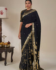 Black Malabar Grove Saree