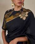 Black Golden Flame Saree
