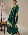 Green Kathakali Muse Kurta Set