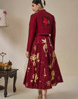 Cherry Malabar Masque Skirt Set