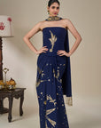 Blue Cosmic Birdsong Corset Set