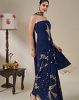 Blue Cosmic Birdsong Corset Set