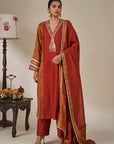 Rust Celestial Moonfall Kurta Set