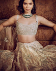 The Moroccon Pink Flamingo Landscape Lehenga