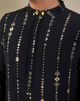 Black Celestial Moonfall Kurta Set