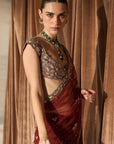 The Mashaal Tangerine Saree