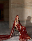 The Mashaal Tangerine Saree