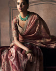The Tales Of Masai Aged Gold Tangerine Tissue Sarees
