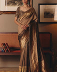 The Sheeshraag Walnut Silk Saree