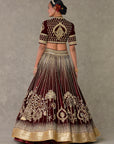 Wine 'Dil- Chidiya' Lehenga Set