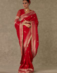 Red Haath Phool Saree
