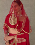 Red Son-Patti Saree
