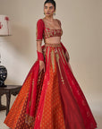 'Rango Sa Jahan' Lehenga in Red