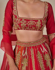 'Rango Sa Jahan' Lehenga in Red