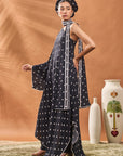 Black All Fours One Shoulder Tunic Set