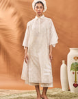 Chanderi Trellis Palm Kaftan Set