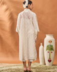Chanderi Trellis Palm Kaftan Set